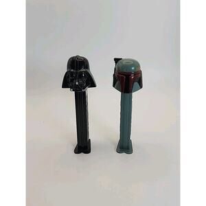 Lot of 2 Star Wars Pez Dispensers Boba Fett & Darth Vader 4.5 " Collectible